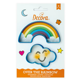 Decora Plastic Cookie Cutters Rainbow And Cloud Set/2