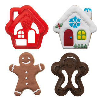 Decora Peperkoek Mannetje &amp; Huis Koekjes Uitsteker Set 