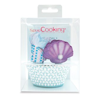 ScrapCooking Baking Cups &amp; Toppers Zeemeermin Set/24