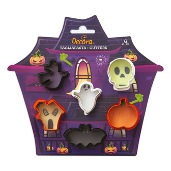 Decora Halloween Mini Plastic Cookie Cutters Set/6