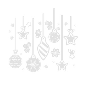 GingerRay White Bauble, Star and Snowflake Christmas Window Stickers