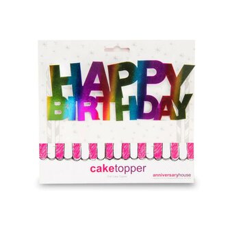 AH Rainbow Happy Birthday Cake Topper Foil