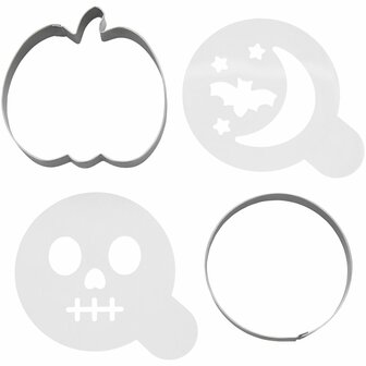 Wilton Uitsteker &amp; Stencil Set Halloween Set/4