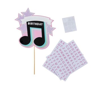 Hootyballoo Personalised Musical Note Cake Topper (with 3 sticker sheets)