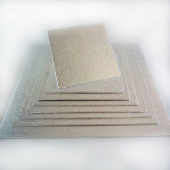 FunCakes Cake Board Vierkant 20 x 20 cm - Zilver