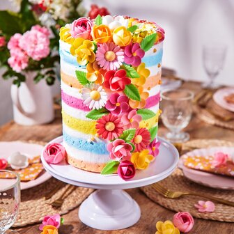 FunCakes Eetbare Papieren Bloemen Frangipani &amp; Blaadjes pk/15