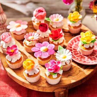 FunCakes Eetbare Papieren Bloemen Groene Blaadjes pk/50