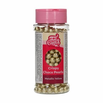 FunCakes Crispy Choco Pearls - Metallic Yellow 60g