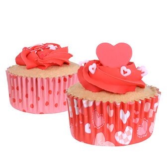 PME Valentijns Cupcake Vormpjes met Folievoering - 60 stuks