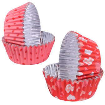 PME Valentijns Cupcake Vormpjes met Folievoering - 60 stuks