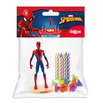 Dekora Spiderman Cake Topper en 10 Kaarsjes 