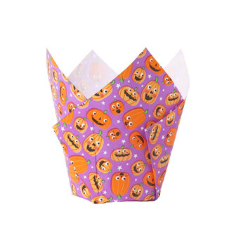 PME Halloween Tulpmuffinvormpjes - Pompoenfeest (24 stuks)