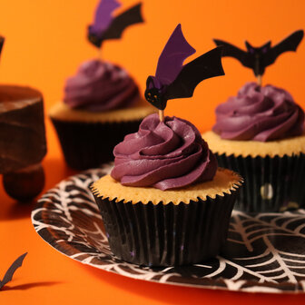 PME Halloween Cupcakevormpjes &amp; Toppers Set van 48 - Vleermuizen