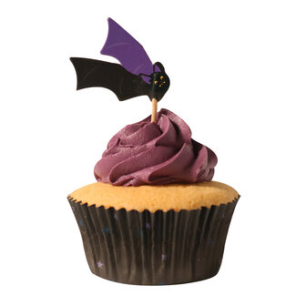 PME Halloween Cupcakevormpjes &amp; Toppers Set van 48 - Vleermuizen