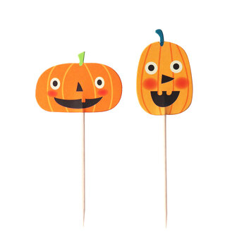 PME Halloween Cupcakevormpjes &amp; Toppers Set van 48 - Jack-o-Lantern