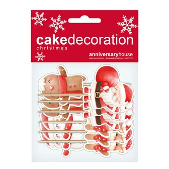 AH ​​​​​​​Santa and Friends Cupcake Toppers pk/12