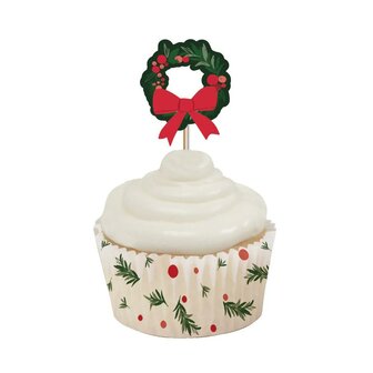 AH Merry Christmas Wreath Cupcake Kit Set/28