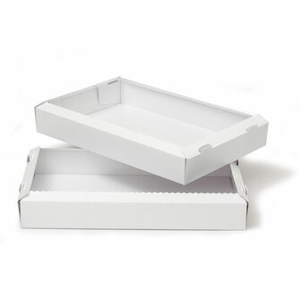 Decora White Paper Baking Trays 38 x 24 x 5 h cm pk/3