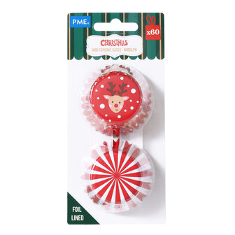 PME Kerst Mini Cupcake Vormpjes - Rudolph (60 stuks)