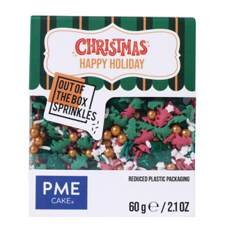 PME Kerst &quot;Out of the Box&quot; Mix van Strooisels - Vrolijke Feestdagen (60g)