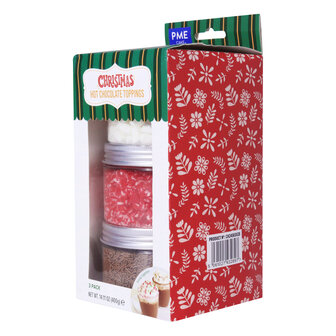 PME Kerst Set van 3 Toppings voor Warme Chocolademelk (400g)