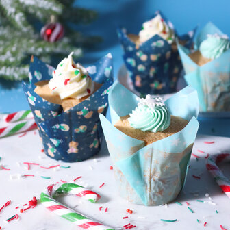 PME Kerst Tulpmuffinvormpjes - Frosty&nbsp;(24 stuks)