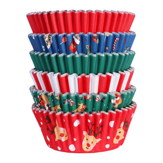 PME Kerst Cupcake Vormpjes - Kerstman Mix (100 stuks)