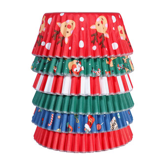 PME Kerst Cupcake Vormpjes - Kerstman Mix (100 stuks)