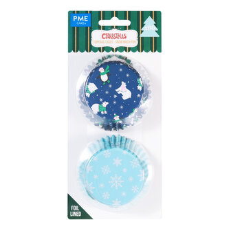 PME Kerst Cupcake Vormpjes&nbsp;- Sneeuwpop (60 stuks)