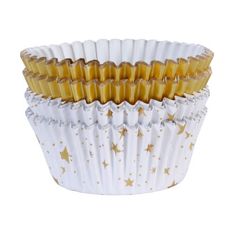 PME Kerst Cupcake Vormpjes&nbsp;- Gouden Sterren (60 stuks)