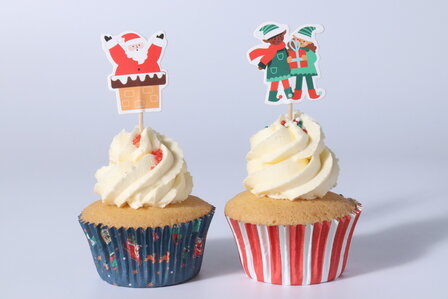 PME Kerst Cupcakevormpjes &amp; Topper Set/24 - Winter Bessen