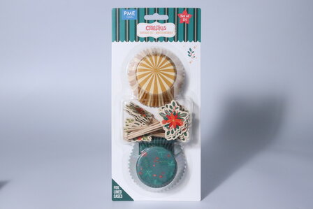 PME Kerst Cupcakevormpjes &amp; Topper Set/24 - Winter Bessen