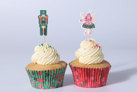 PME Kerst Cupcakevormpjes &amp; Topper Set/24 - Notenkraker