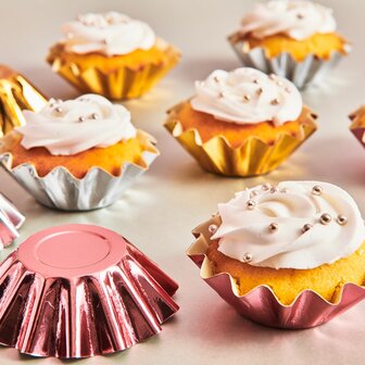 FunCakes Bloom Baking Cups - Metallic Zilver pk/48