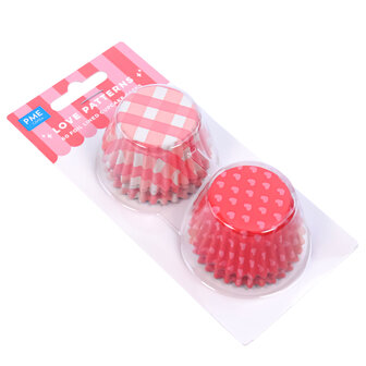 PME Valentijns Mini Cupcake Vormpjes met Folievoering - Love Patterns 60 st