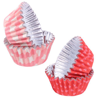 PME Valentijns Mini Cupcake Vormpjes met Folievoering - Love Patterns 60 st