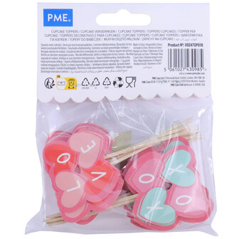 PME Valentijns Taarttoppers - Candy Hearts, 24 stuks