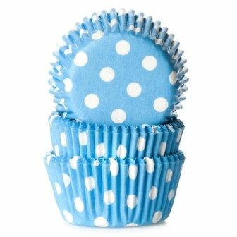 House of Marie Mini Baking Cups Stip Blauw pk/60