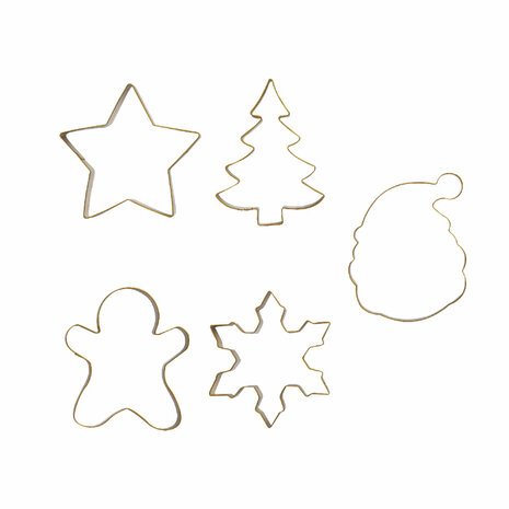 Decora Christmas Golden Cookie Cutter Set/5