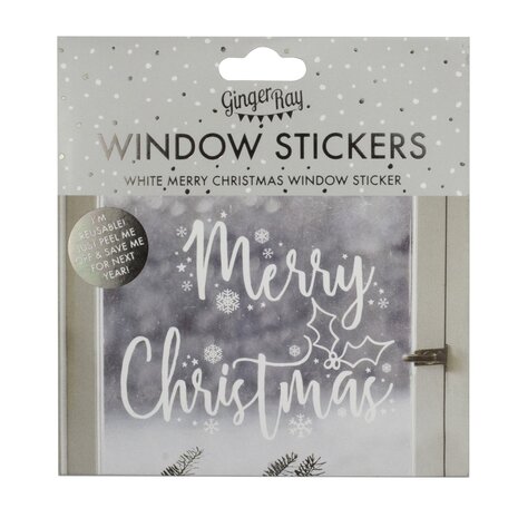 GingerRay Merry Christmas Window Sticker White