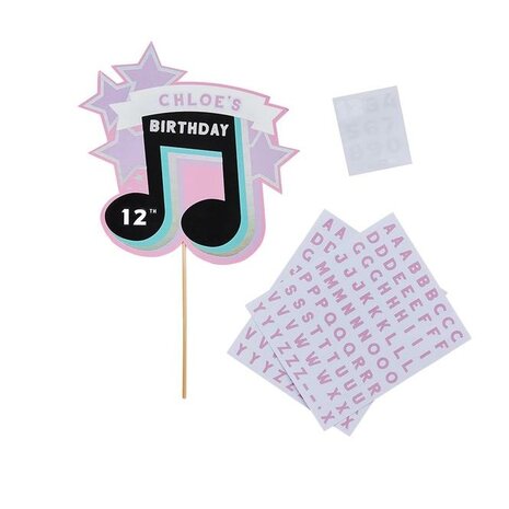 Hootyballoo Personalised Musical Note Cake Topper (with 3 sticker sheets)