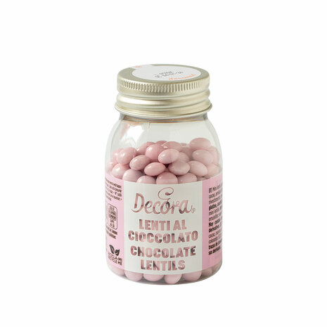 Decora Mini Melkchocolade Pastilles 80g - Roze