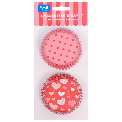 PME Valentijns Cupcake Vormpjes met Folievoering - 60 stuks