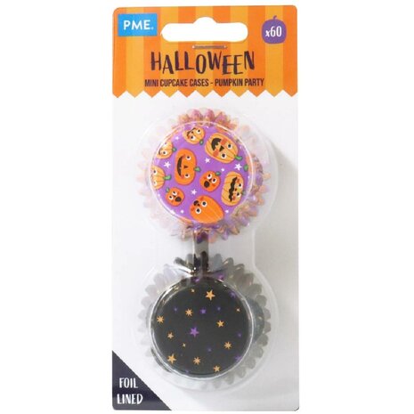 PME Halloween Mini Cupcakevormpjes - Pompoenfeest (60 stuks)