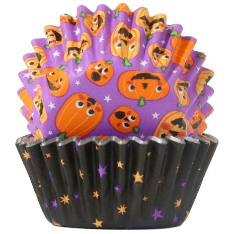 PME Halloween Mini Cupcakevormpjes - Pompoenfeest (60 stuks)