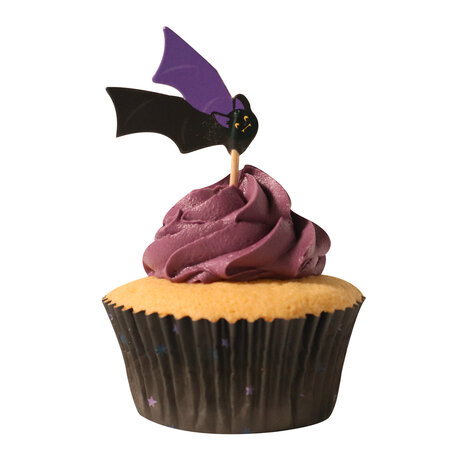 PME Halloween Cupcakevormpjes & Toppers Set van 48 - Vleermuizen