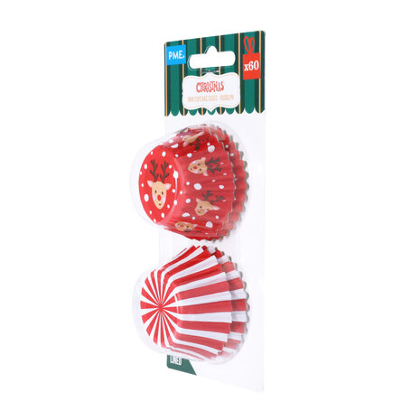 PME Kerst Mini Cupcake Vormpjes - Rudolph (60 stuks)