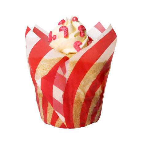 PME Kerst Tulpmuffinvormpjes - Candy Cane (24 stuks)