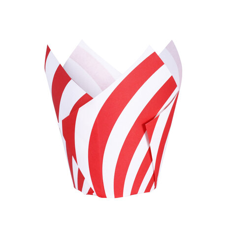 PME Kerst Tulpmuffinvormpjes - Candy Cane (24 stuks)