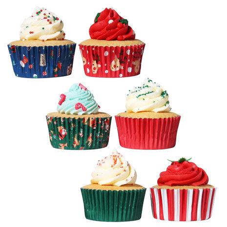 PME Kerst Cupcake Vormpjes - Kerstman Mix (100 stuks)